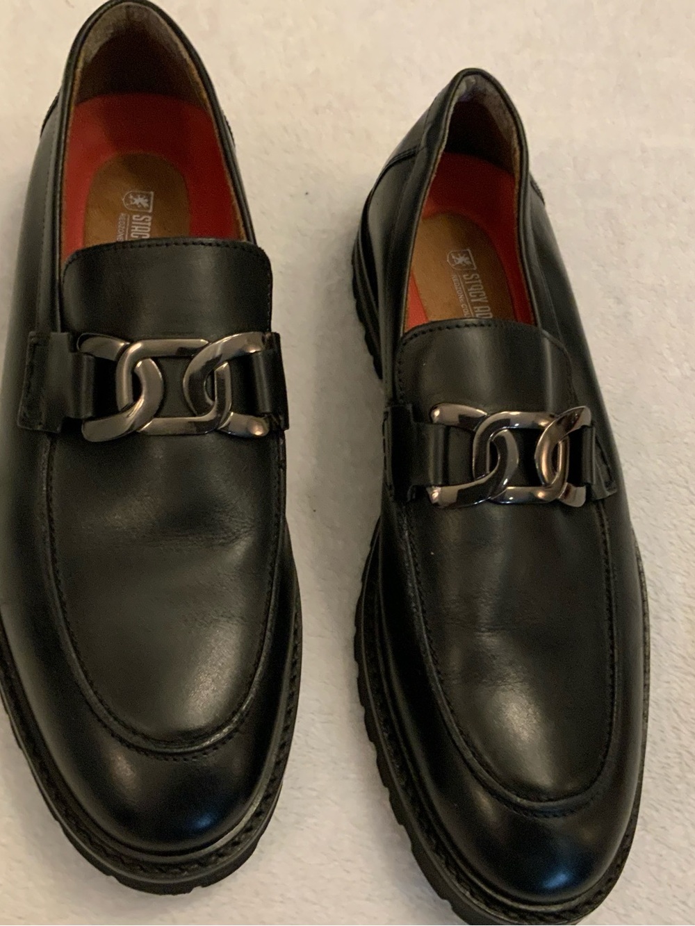 Men's Stacy Adam’s Black Leather Slip-On Loafers size 9.5m. New no box. SKU 3070